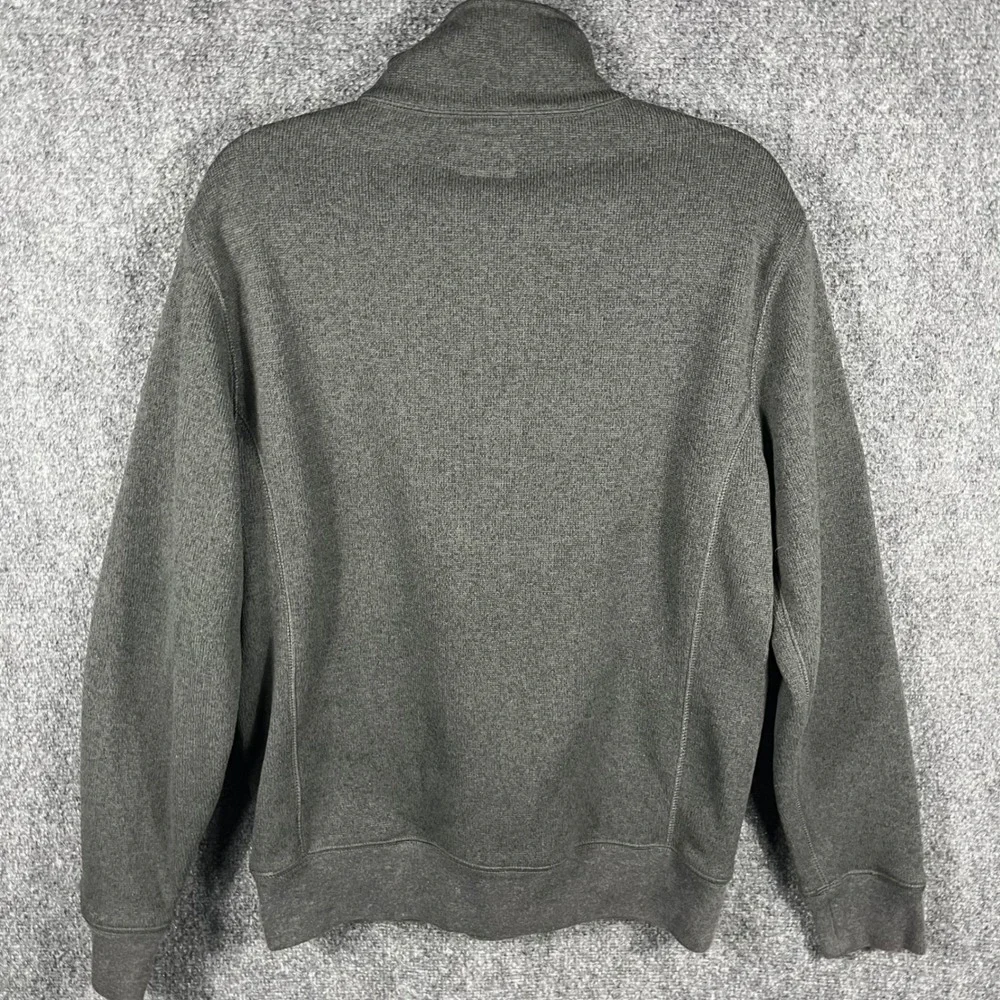 J. Crew Pullover Mens S Gray Quarter Zip Fleece Lined Knit Sweater 2085